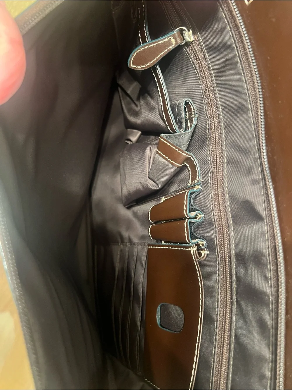Lodis Women Laptop Tote Bag Brown Leather Organizational Travel